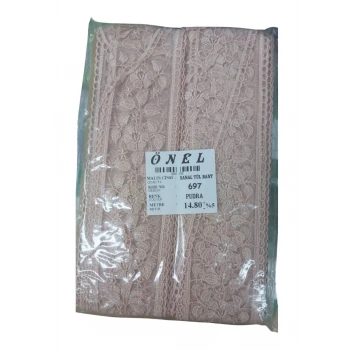 Dantel Polyester Sanal Tül Bant Pudra 14,80 Metre En 6 cm ON-697-PU