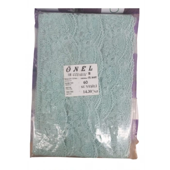 Dantel Polyester Sanal Tül Bant Su Yeşili 14,30 Metre En 6 cm ON-60-SY