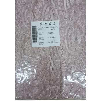 Dantel Polyester Sanal Tül Bant Y.Pudra 14,60 Metre En 6 cm ON-3493-PU