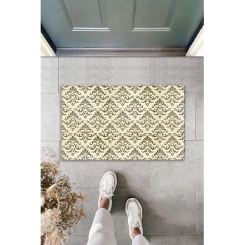 Dekoratif Dijital Baskı Kahverengi Motif Dış Mekan Paspas K-2085