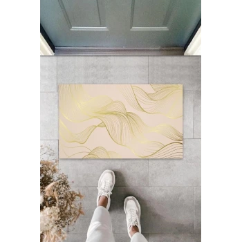 Dekoratif Dijital Modern Dalgalı Pudra Kapı Paspası Dış Mekan Paspas K-3058