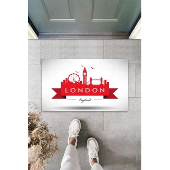 Dijital Baskı Beyaz London Kapı Paspası
