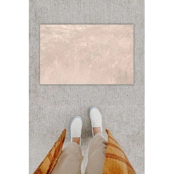 Dijital Baskı Dekoratif Düz Bej Kapı Önü Paspası K-1266