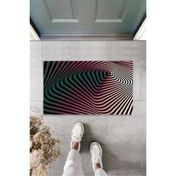 Dijital D Spiral Siyah-Pembe Kapı Paspası Dış Mekan Paspas K-3170