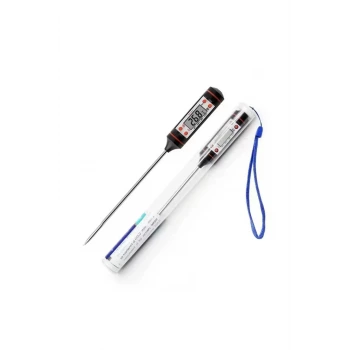 Dijital Gida Termometresi - Yogurt Süt Su Mama Et ve Yiyecek Sicaklik Yemek Isi Ölçer Paslanmaz