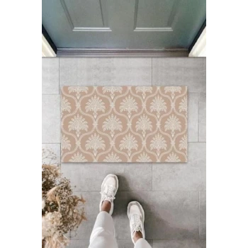 Dijital Otantik Motif Pudra Kapı Paspası Dış Mekan Paspas K-3065