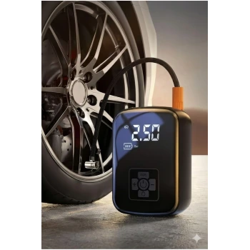 Dijital Şarjlı Araç Lastik Hava Pompası Kompresör Taşınabilir LED Ekranlı