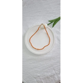 El Yapımı Turuncu Boncuk Kolye