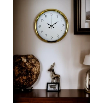 Elegance Gold 40 Cm Metal Dekoratif Tasarım Duvar Saati