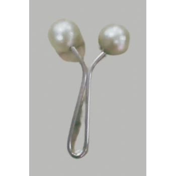 Eşarp Klipsi Top Model Düz Beyaz 1 Adet