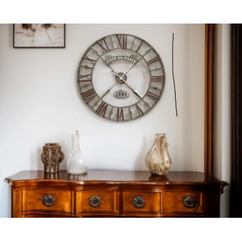 Eskitme Cafe de Paris 73 Cm Roma Rakamlı Duvar Saati