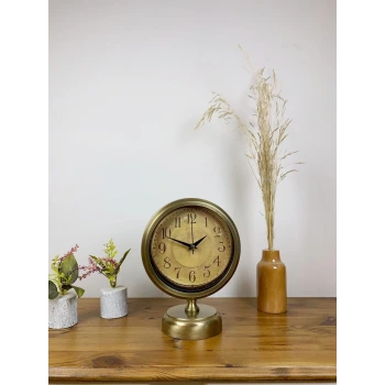 Eskitme Metal Dekoratif Masa Saati 25×20 cm