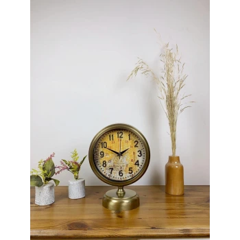 Eskitme Metal Kaos Masa Saati 25×20 cm