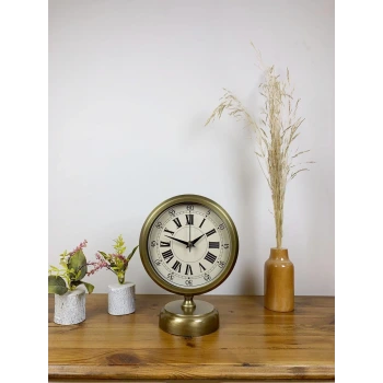 Eskitme Metal Orient Masa Saati 25×20 cm