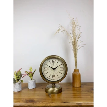 Eskitme Metal Vintage Masa Saati 25×20 cm