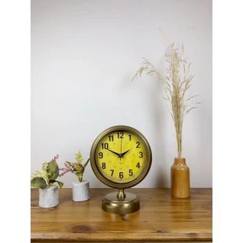 Eskitme Metal Vira Masa Saati 25×20 cm