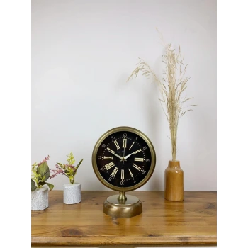 Eskitme Metal Zarif Masa Saati 25×20 cm