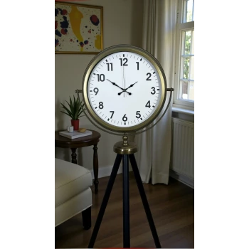 Eskitme Tripod Ayaklı Dekoratif Saat
