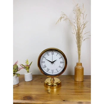 Gold Metal Retro Masa Saati 25×20 cm