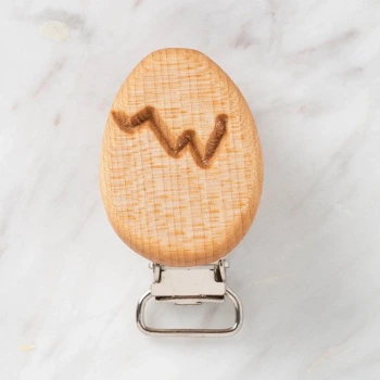 Hobi Baby Yumurta Figürlü Organik Ahşap Emzik Klip