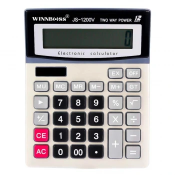 İpek Yıldızı® 12 Haneli Geniş LCD Ekran, Pilli Büyük Düğmeli Hesap Makinesi