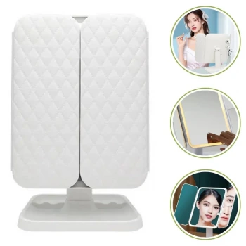 İpek Yıldızı® 2 Kapaklı,3 Farklı Dokunmatik Led Ayarlı USB Şarj ile Şarj Olabilen Makyaj Aynası