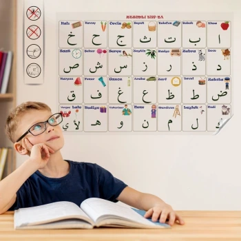 İpek Yıldızı® 70x100 cm Statik Kağıt Elif-Ba Öğrenme Tahtası