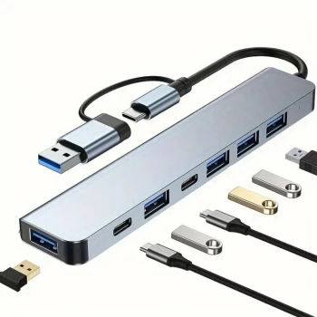 İpek Yıldızı® 8 in 1 Usb Çevirici Notebook Macbook Type-C Uyumlu Görüntü Aktarıcı Hub