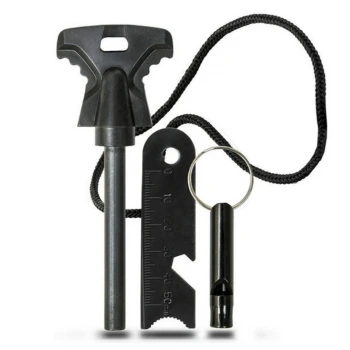 İpek Yıldızı® Acil Durum Magnezyum Çubuk Çakmaktaşı Hayatta Kalma Ateş Başlatıcı Çakmak Kiti Düdük Hediyel