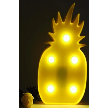 İpek Yıldızı® Ananas Şeklinde Ledli Dekoratif Eğlenceli Çocuk Gece Lambası