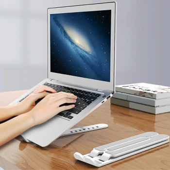 İpek Yıldızı® Ayarlanabilir Plastik Dizüstü Destek Tabanı Katlanabilir Taşınabilir Laptop Sehpası Yükselti