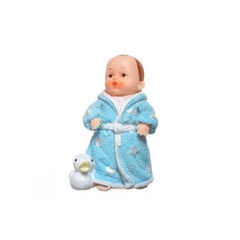 İpek Yıldızı® Decotown Hediyelik Sevimli Mavi Bebek Biblo Polyester Süs Eşyası