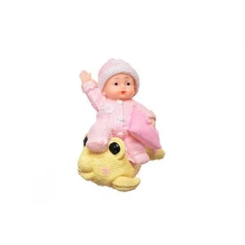 İpek Yıldızı® Decotown Hediyelik Sevimli Pembe Bebek Biblo Polyester Süs Eşyası