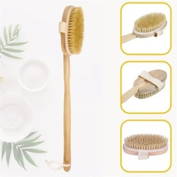 İpek Yıldızı® Doğal At Kılı Selülit Karşıtı Sapı Çıkabilen Ahşap Banyo Fırçası