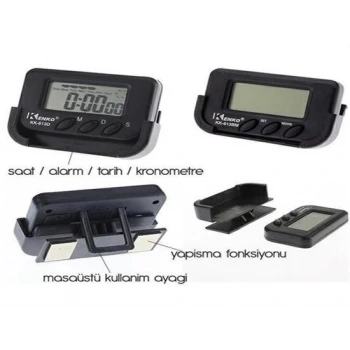 İpek Yıldızı® Ev ve Araç Tipi Dijital Saat Kronometreli Alarmlı Pilli Saat