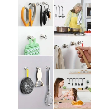 İpek Yıldızı® Güçlü Manyetik Mutfak,Banyolar İçin Çok Amaçlı 2li Magnet Askı