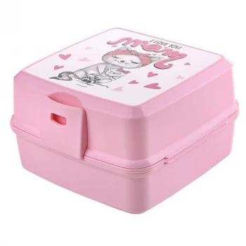 İpek Yıldızı® Kendiliğinden Kaşık Çatallı Beslenme Kutusu 4 Bölmeli Çocuk Beslenme Kabı Saklama Kutusu