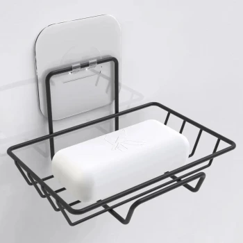 İpek Yıldızı® Kendiliğinden Yapışkanlı Dekoratif Tekli Sabunluk Siyah