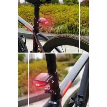 İpek Yıldızı® LED Güneş Enerjisi ile Şarj Edilebilir Bisiklet Kuyruk Lambası Solar Bisiklet Lambası