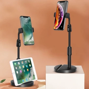 İpek Yıldızı® Masa Üstü Tablet ve Telefon Tutucu Plastik Aparat Siyah Telefon Standı