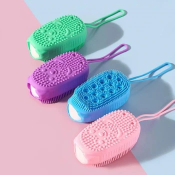 İpek Yıldızı® Peeling Etkili Süngerli Silikon Banyo Lifi – Asma Kancalı Duş Kesesi