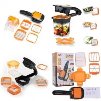 İpek Yıldızı® Quick 5 İn 1 Büyük Hazneli Pratik Hızlı Meyve Sebze Doğrayıcı Rende