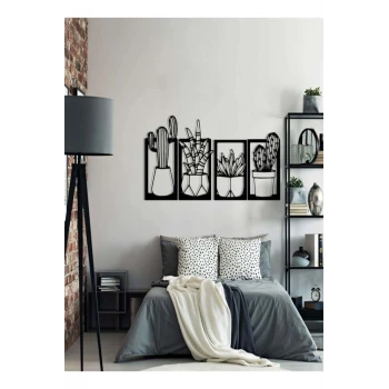 Kaktüs Çerçeve Serisi – Ahşap Duvar Dekoru (4’lü Set)