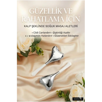 Kalp Şeklinde Soğuk Yüz Masaj Aleti - Cilt Sıkılaştırıcı ve Şişkinlik Giderici Cryo Sticks