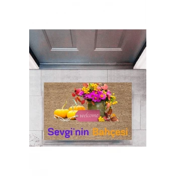 Kapı Önü Paspası Dekoratif Dijital Baskı Bahçesi P-2459