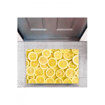 Kapı Önü Paspası Dekoratif Dijital Baskı Limon P-2327