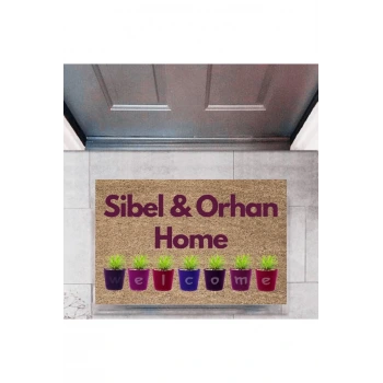 Kapı Önü Paspası Dekoratif Dijital Baskı Welcome P-2461