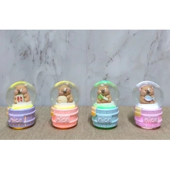 Kapibara Tasarımlı Işıklı Kar Küresi