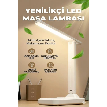 Katlanabilir Dokunmatik Kontrollü Göz Dostu Akıllı LED Masa Lambası – Enerji Tasarruflu