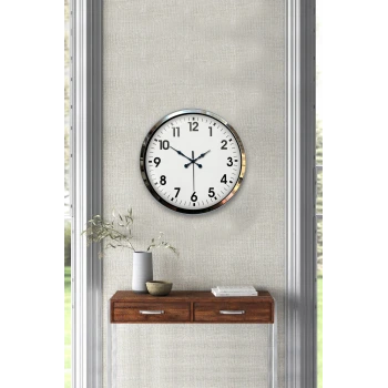 Krom Elegance 40 Cm Metal Standart Duvar Saati